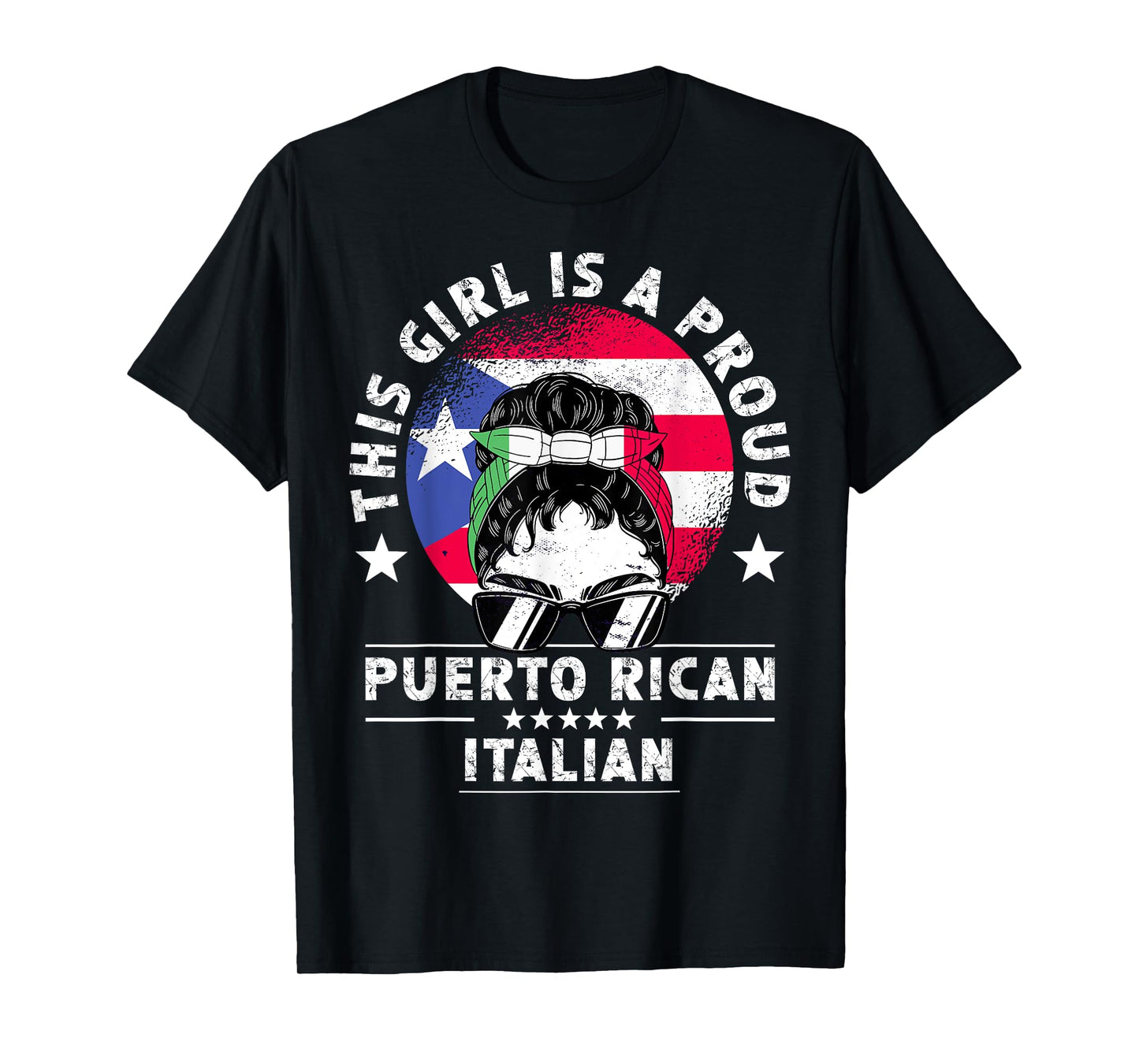 Puerto Rico Flag Italy Grown Women Girl Pride T-Shirt