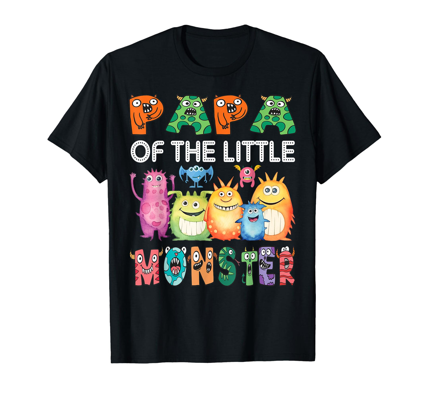 Papa Of The Little Monster Kids 1St Birthday Party T-Shirt