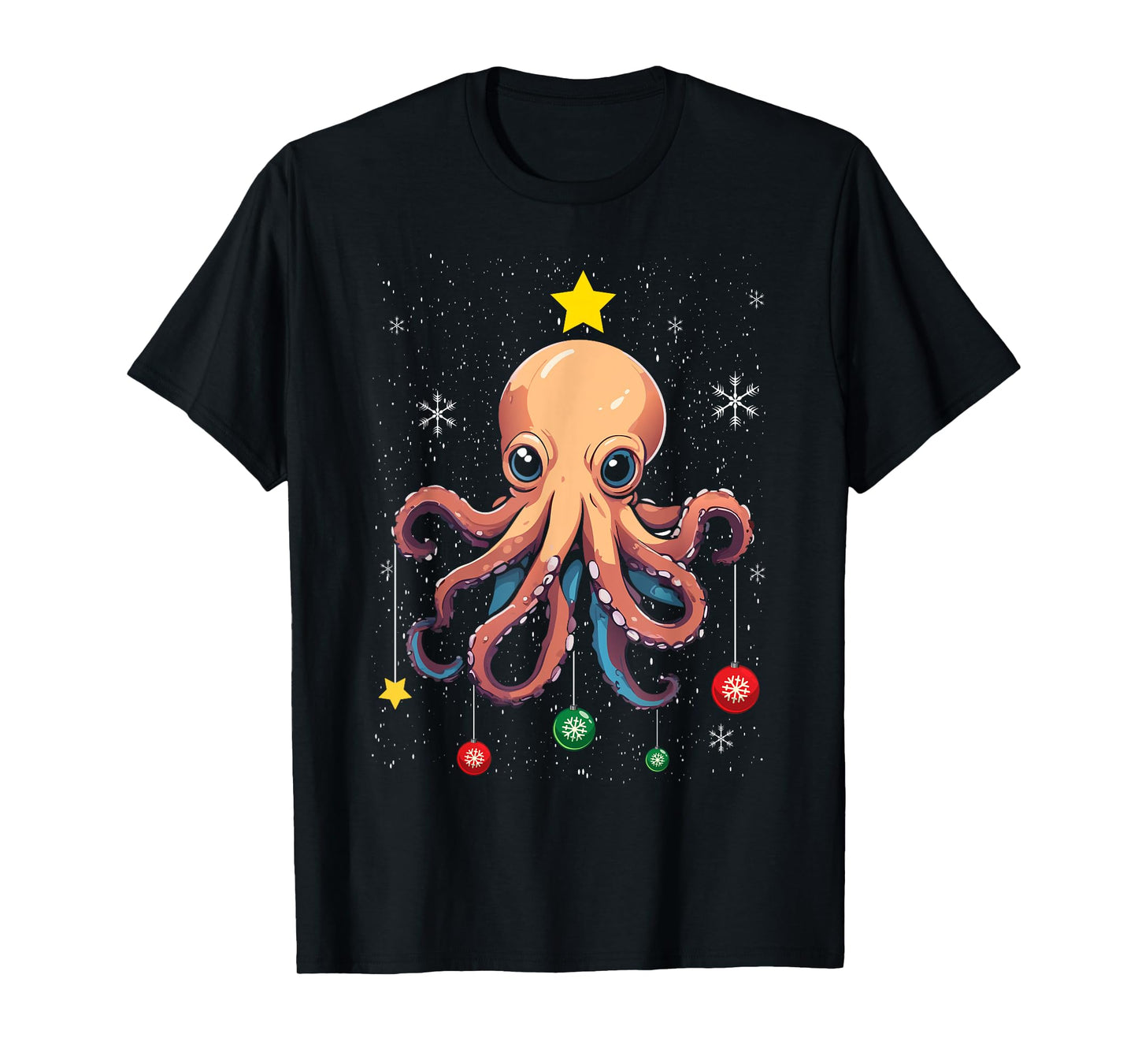 Octopus Christmas Tree Christmas Pajama Cute Animal X-Mas T-Shirt