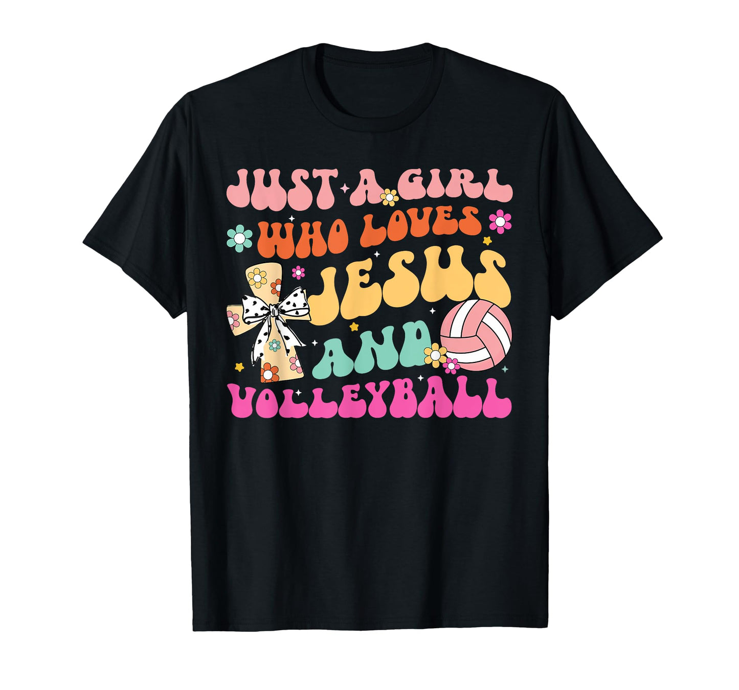Just A Girl Who Loves Jesus And Volleyball Christian Easter T-Shirt