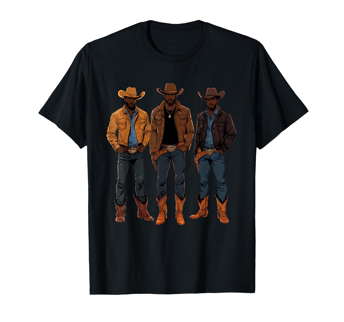 Black African American Cowboy Western Country Texas Rodeo T-Shirt