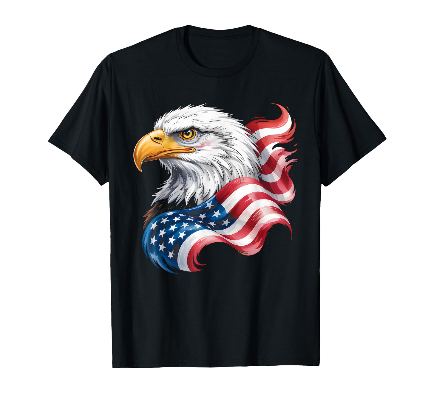 4th of July USA Flag Bald Eagle Patriotic Pride Men Boys T-Shirt