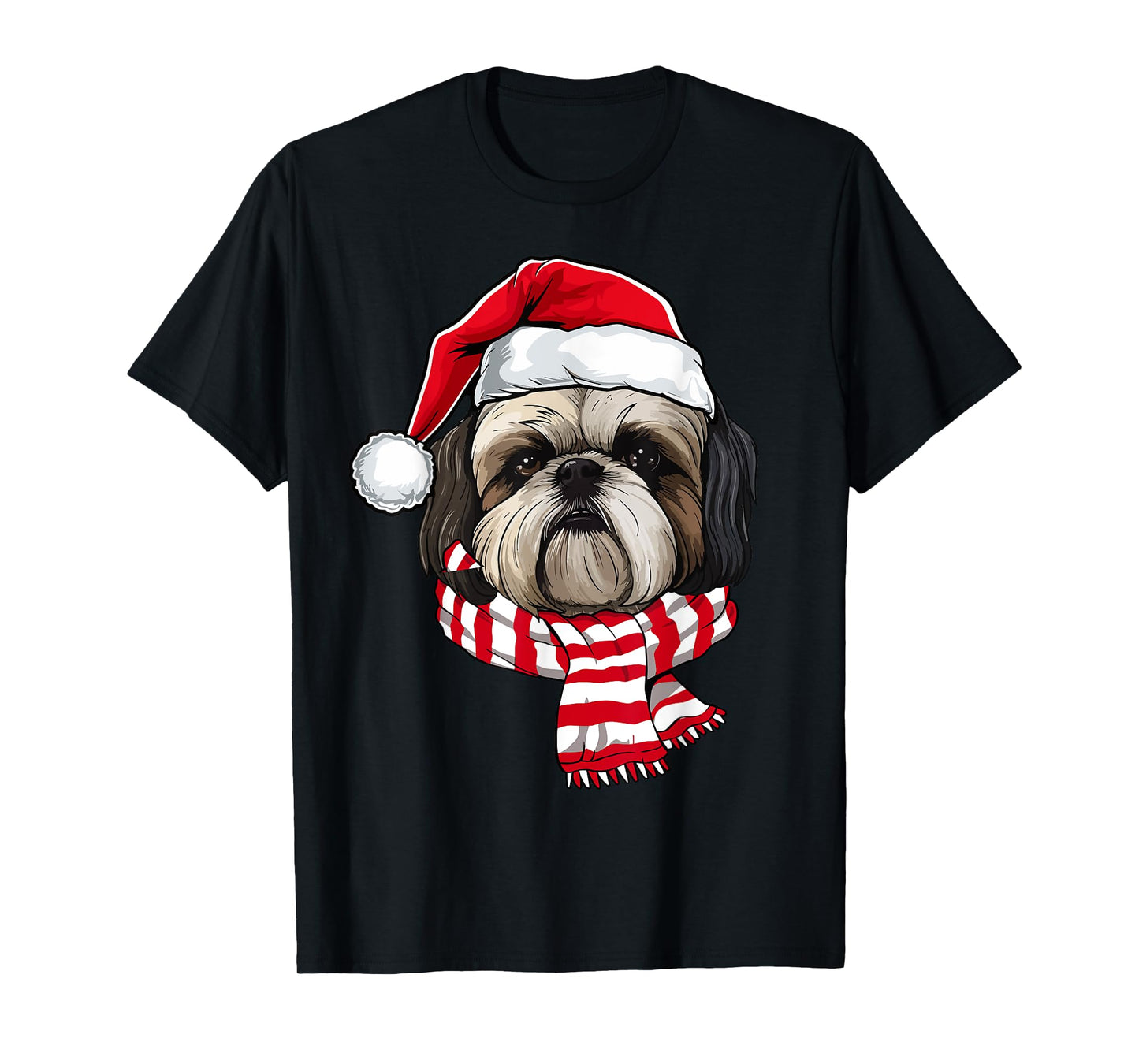 Santa Shih Tzu Christmas Dog Lover Men Women Kids T-Shirt