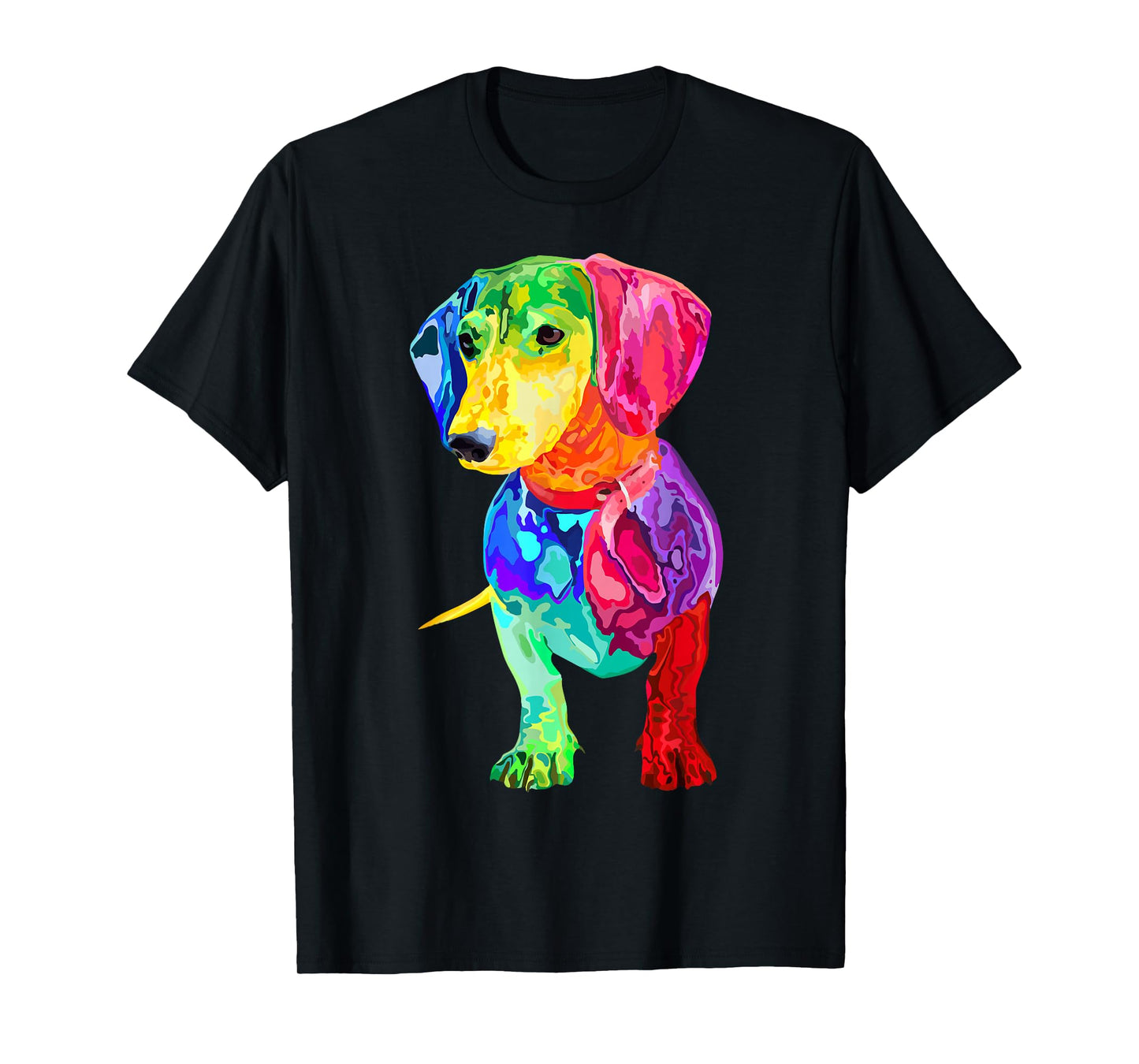 Dog Lover Gifts Dachshund for Womens Colorful Wiener Dog Men T-Shirt Small