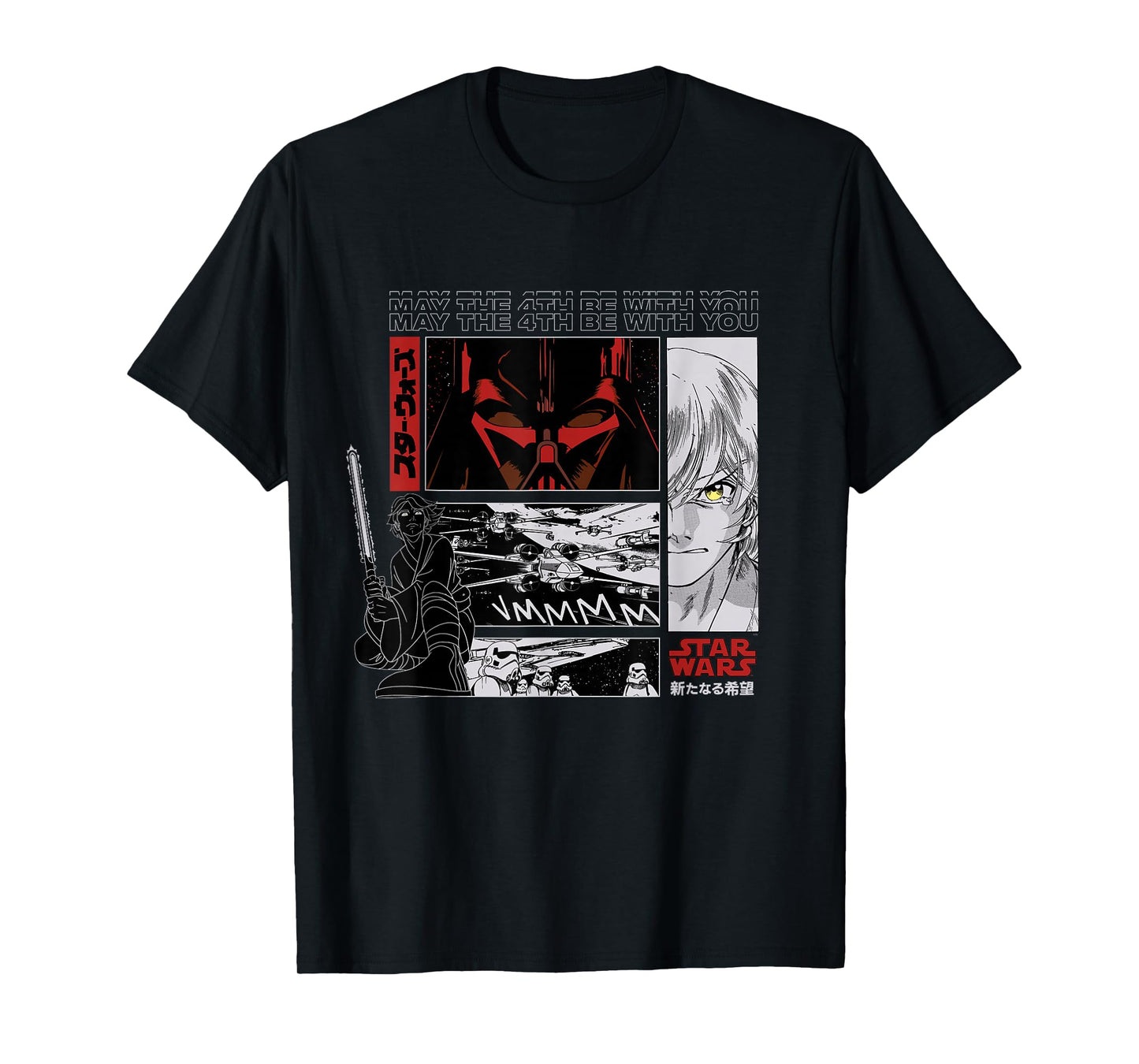 Star Wars May the 4th Be With You Luke Vader Japanese Manga T-Shirt