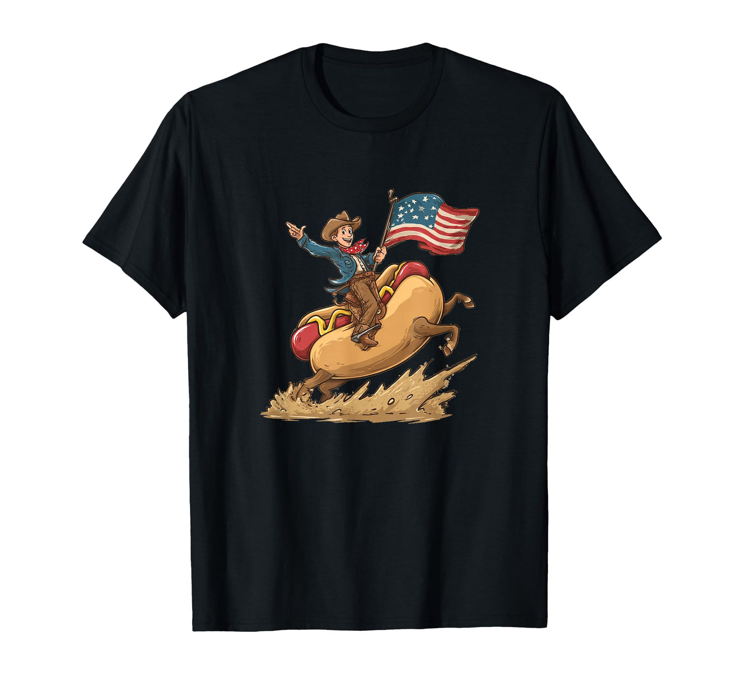 Crazy Rodeo Hotdog Look for Cowboy and Weenie Lovers T-Shirt