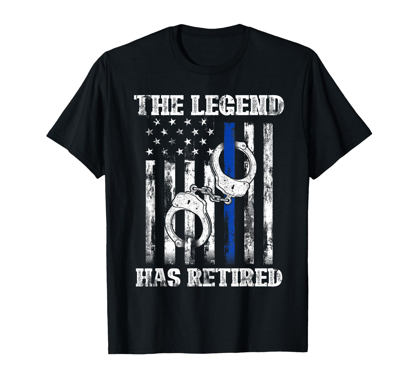 Retired Law Enforcement Officer Thin Blue Line Police T-Shirt