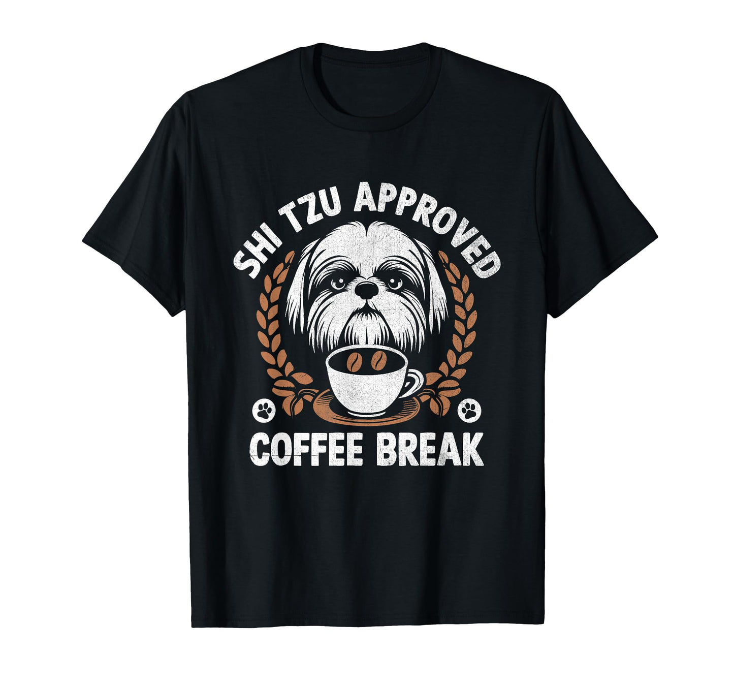 Shih Tzu Mom Dad Coffee Drinking Shih Tzu Cute Dog Owner T-Shirt