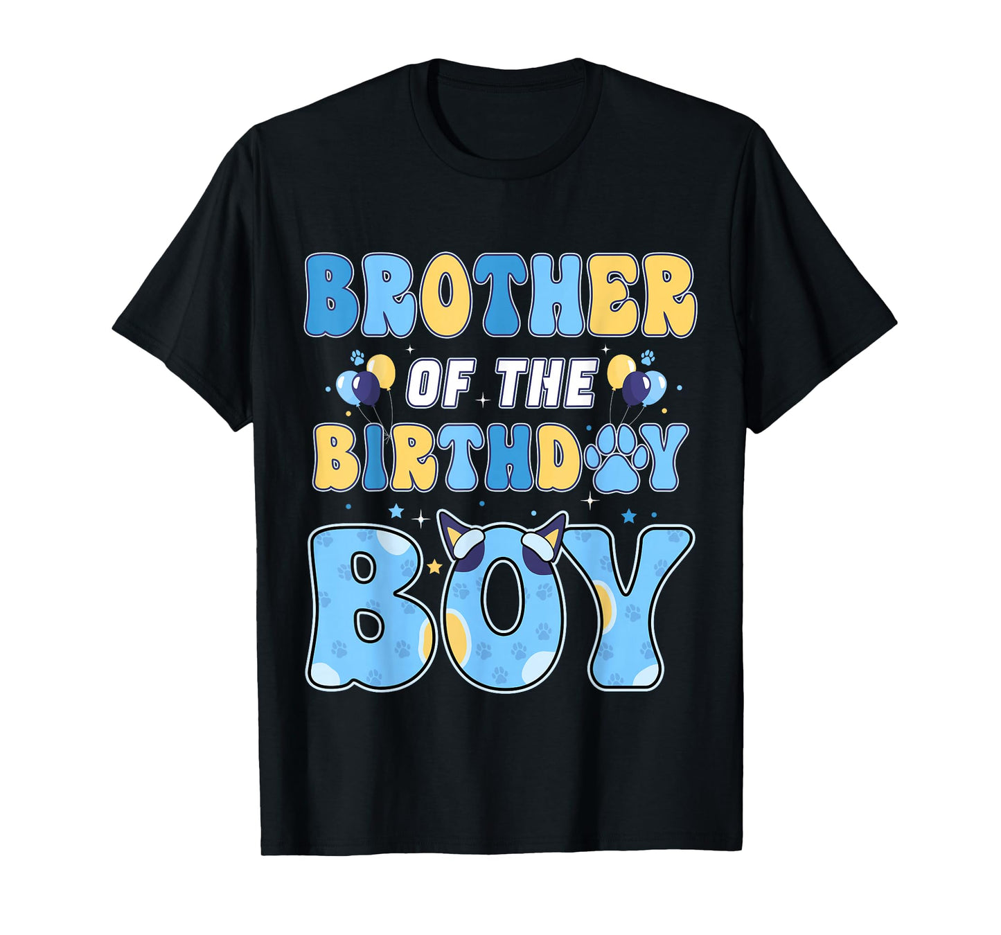 Brother of The Birthday Boy Family Blue Dog Birthday Party T-Shirt