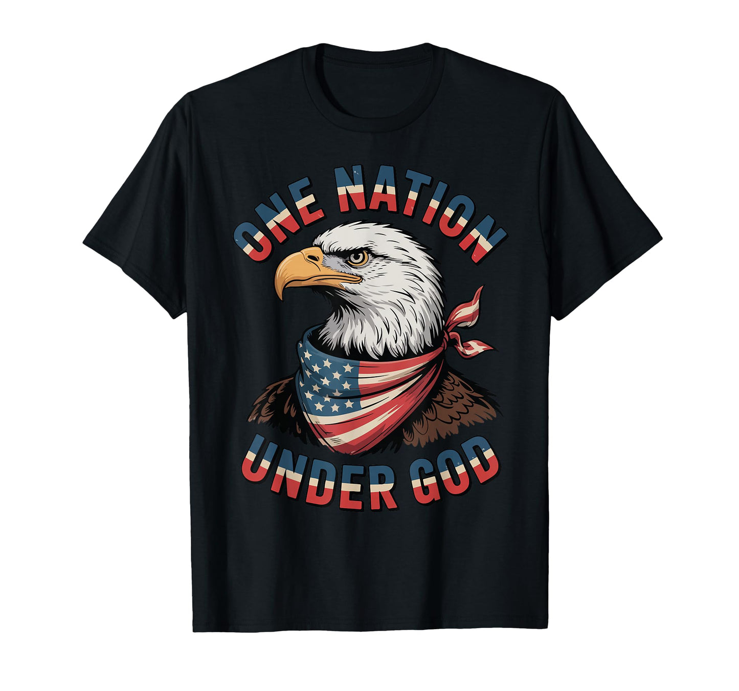 One Nation Under God Patriotic Christian Boys American Eagle T-Shirt
