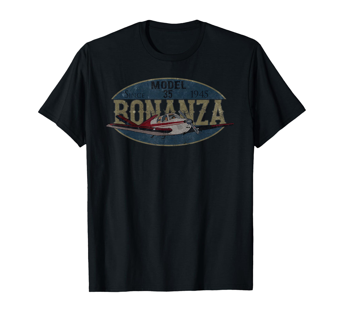 Model 35 Bonanza Since 1945 Retro Vintage Airplane T-shirt T-Shirt