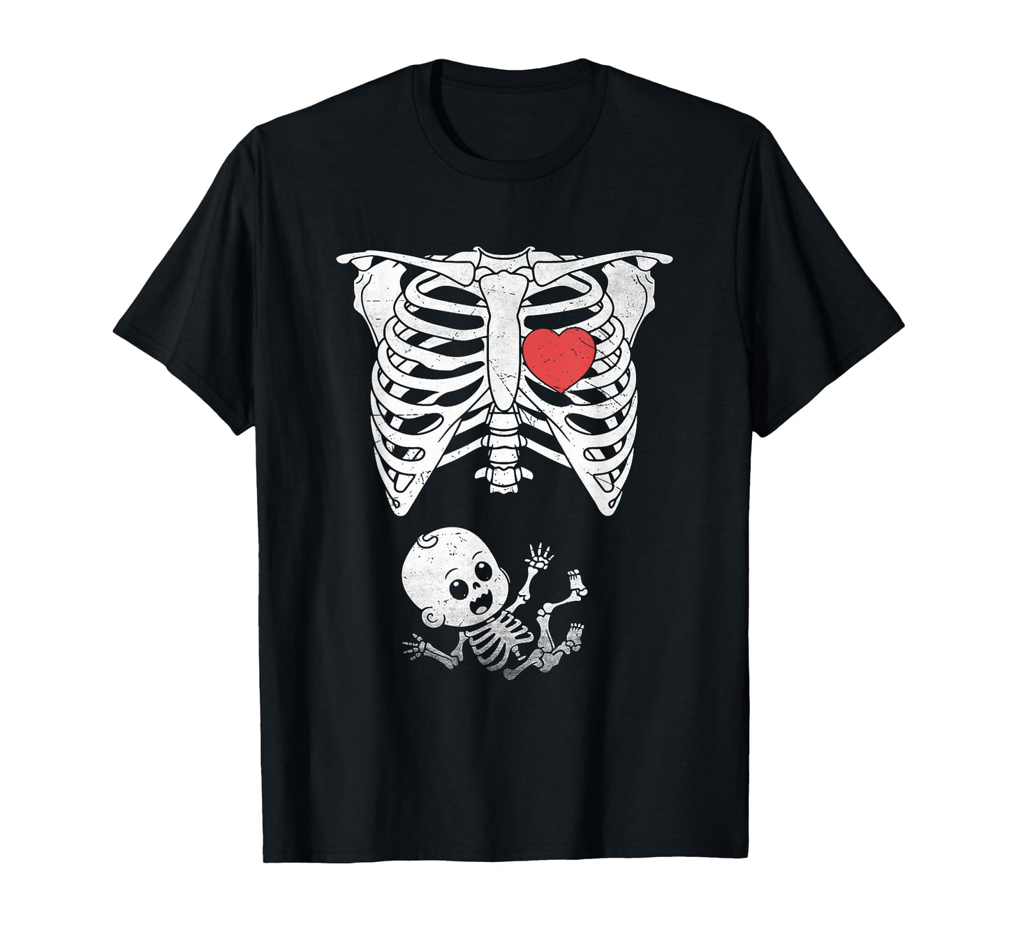 Skeleton Pregnancy Announcement XRay Halloween Womens Moms T-Shirt