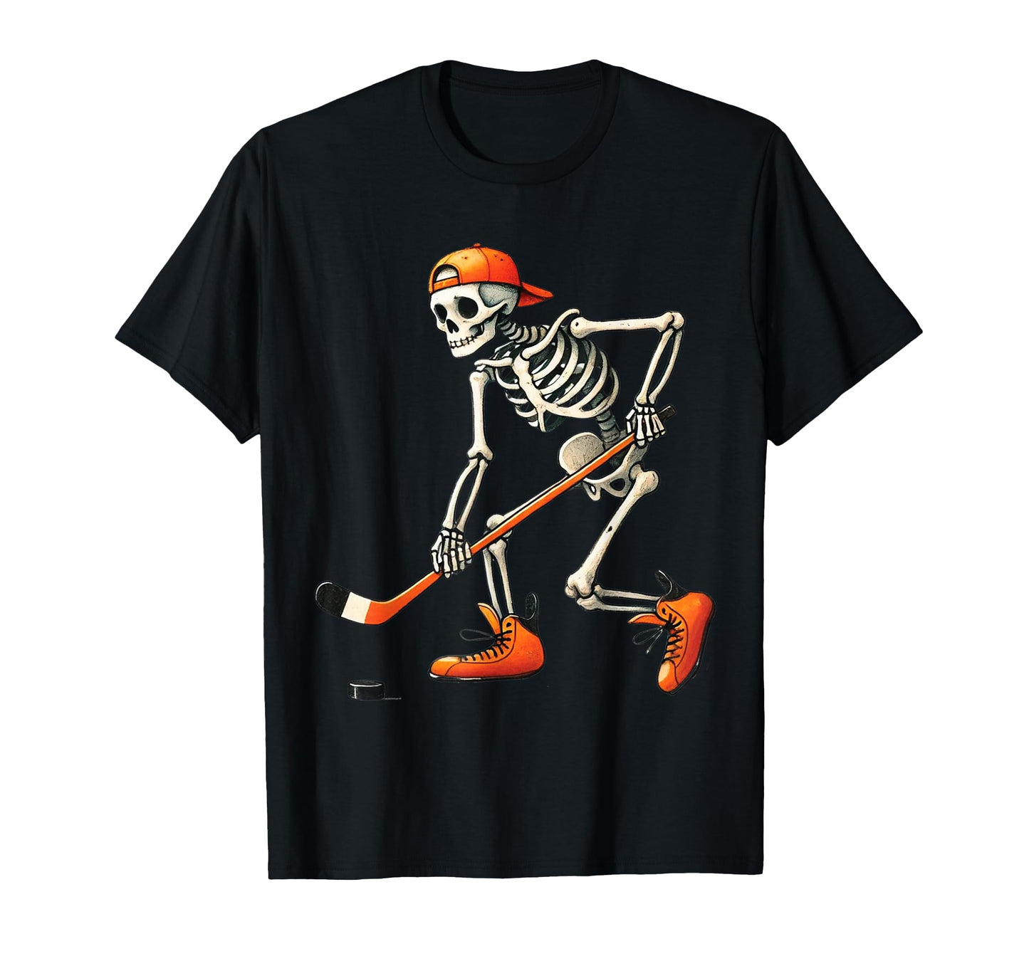 Skeleton Hockey Halloween Costume Sport Men Boys Kids Tee T-Shirt