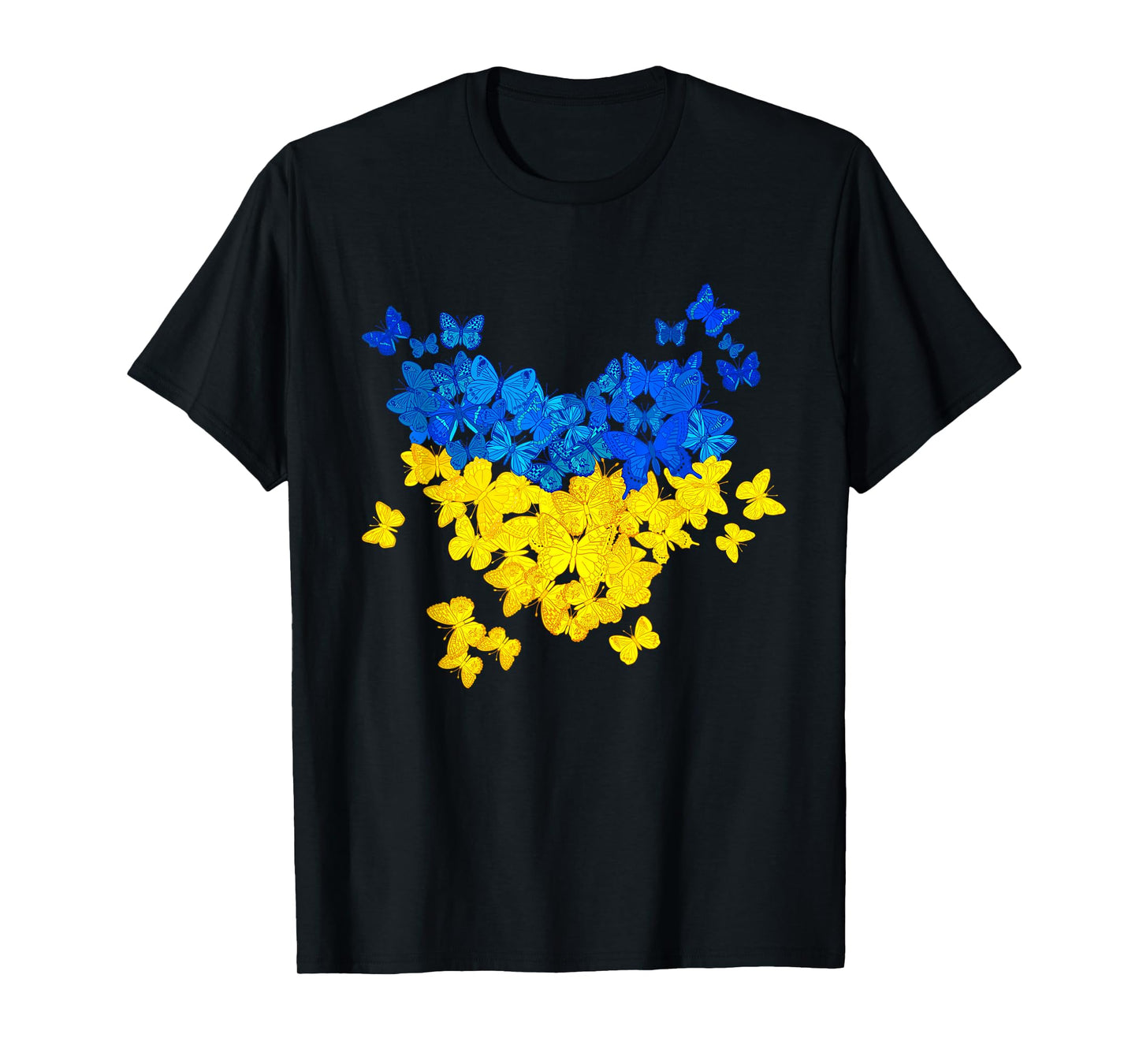 Butterflies Heart Ukraine Flag Ukrainian Ukrainian T-Shirt