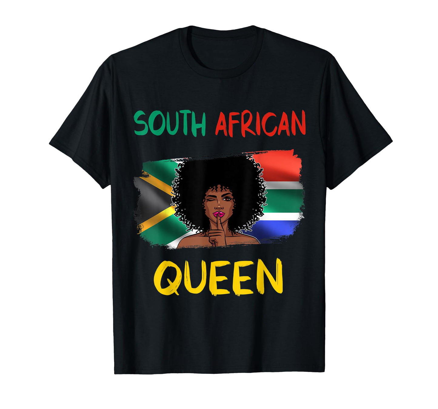 South African Queen South Africa Flag African Girl Pride T-Shirt