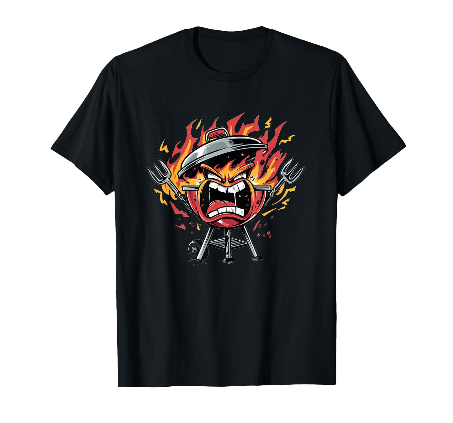 Funny Yelling Grill with Flames for BBQ Boys and Girls T-Shirt