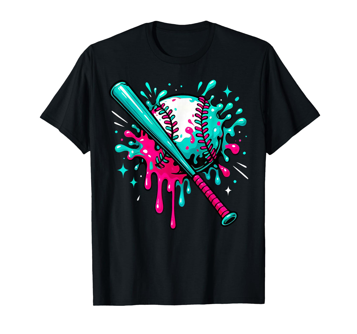Baseball Drip for Boys Ice Cream Drip Youth Boys Baseball T-Shirt