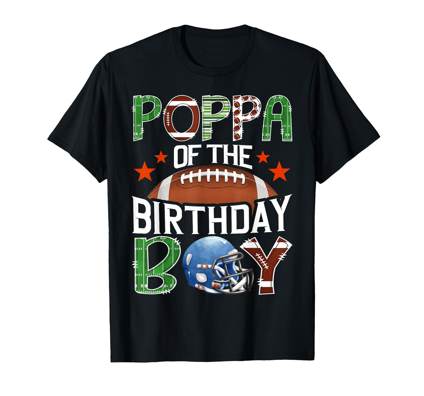 Poppa Of The Birthday Boy Football 1St Year Down Birthday T-Shirt