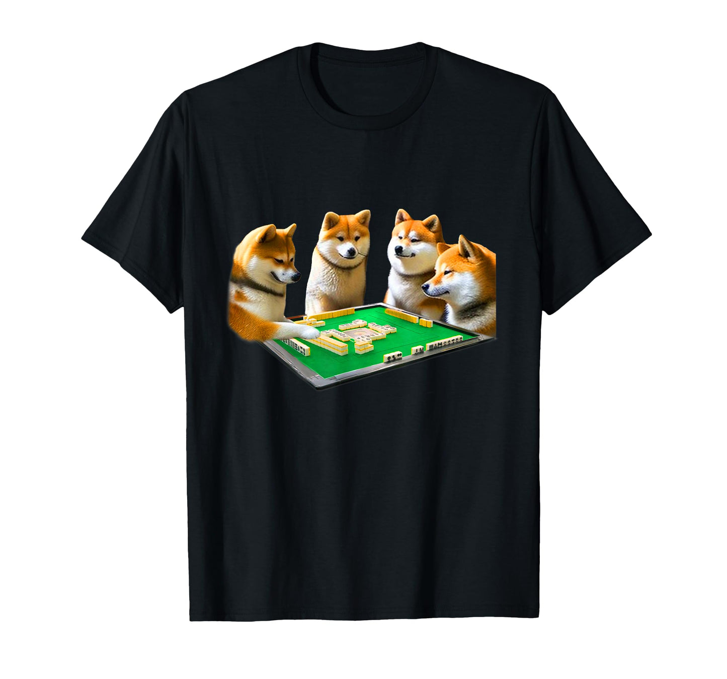 Shiba Inu, Dog, Mahjong, Funny T-shirt, Dog, Lettered, Men's, Funny, Clothes, Funny Goods, Present, Neta, Jakushi T-Shirt