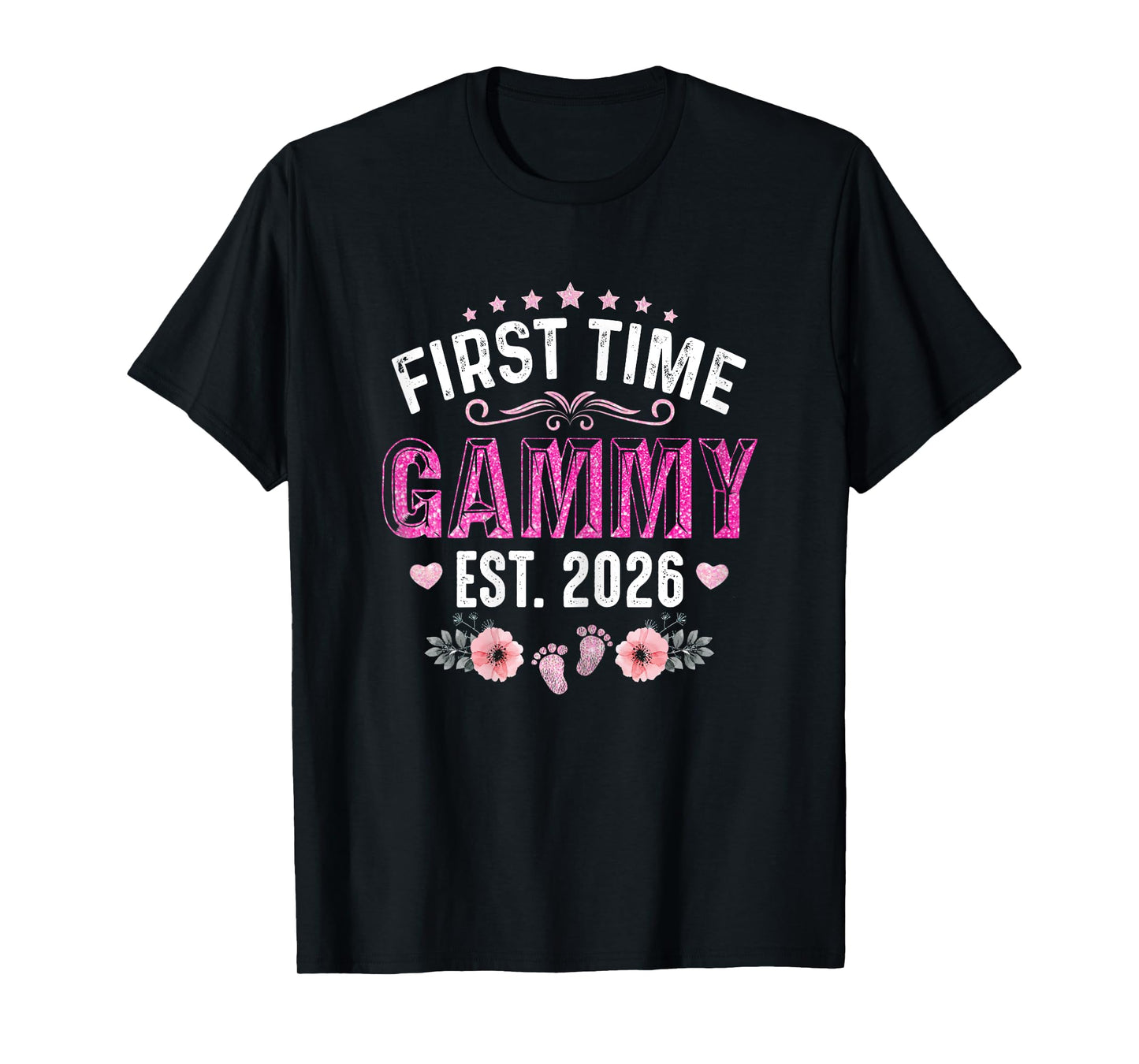 First Time Gammy Est. 2026 Funny Floral Mother's Day T-Shirt