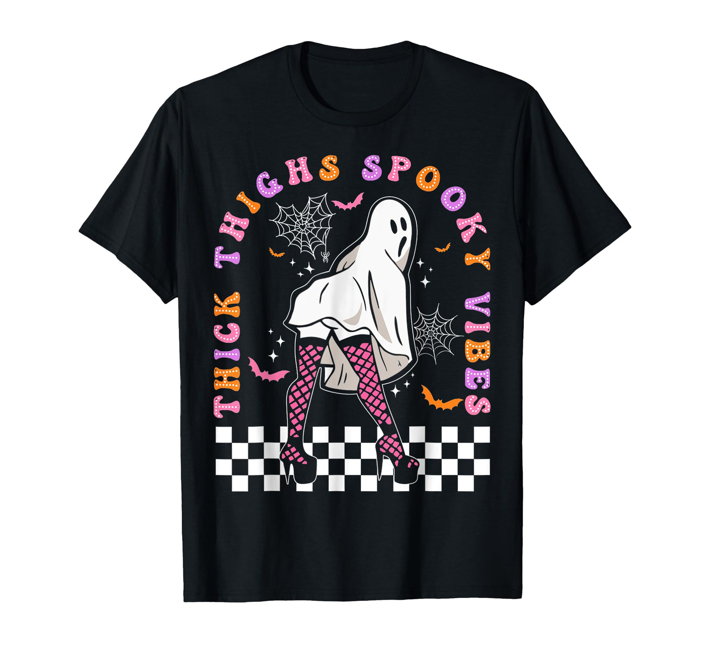 Halloween Costume Ghost Thick Thighs Spooky Vibes Funny T-Shirt