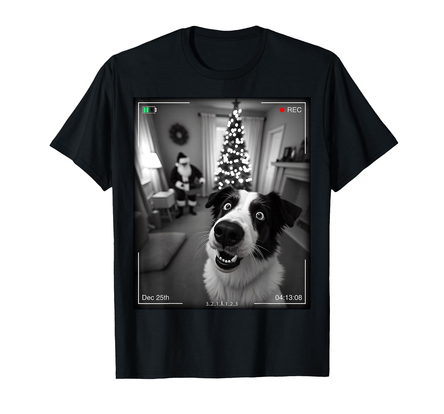 Australian Shepherd Catches Santa On Camera Xmas T-Shirt
