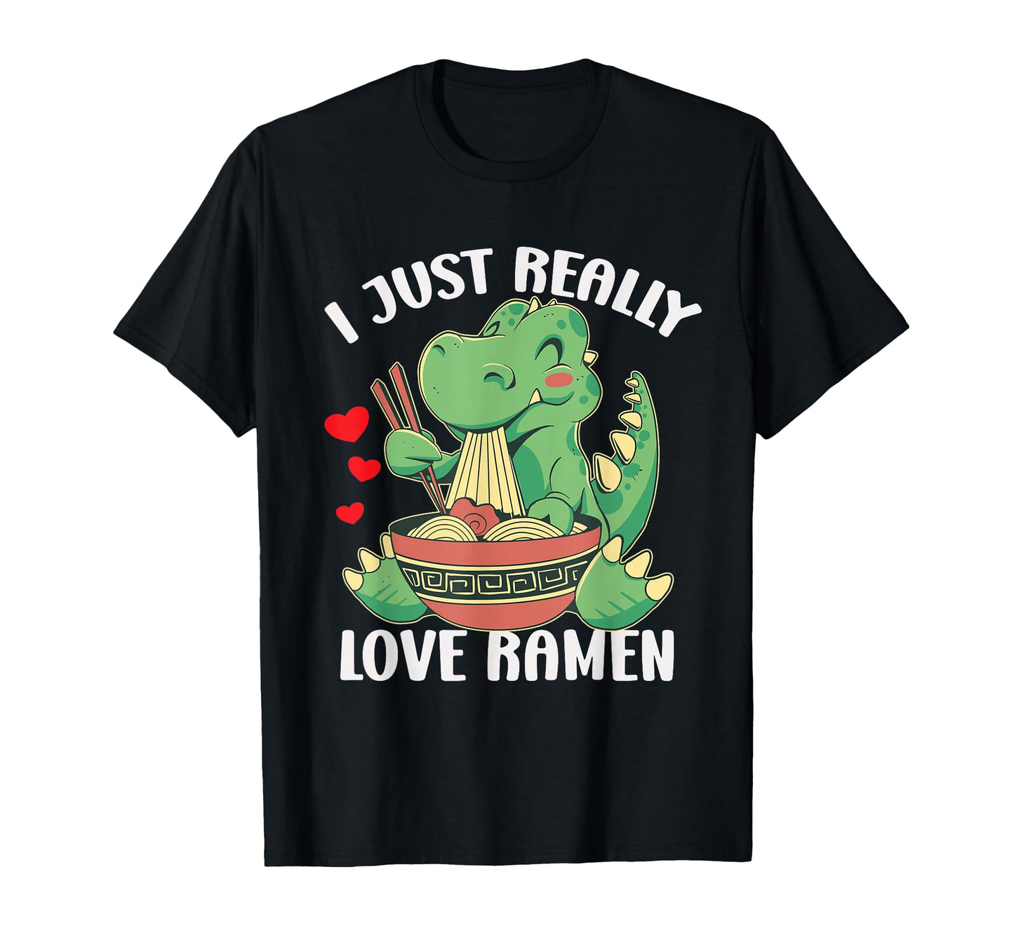 Funny T Rex Ramen Kawaii Anime Japanese Noodle Soup Kids T-Shirt