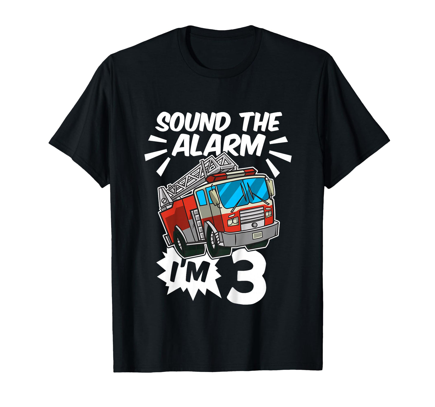 Kids Firefighter I'm 3 Birthday Fire Truck 3rd Birthday T-Shirt