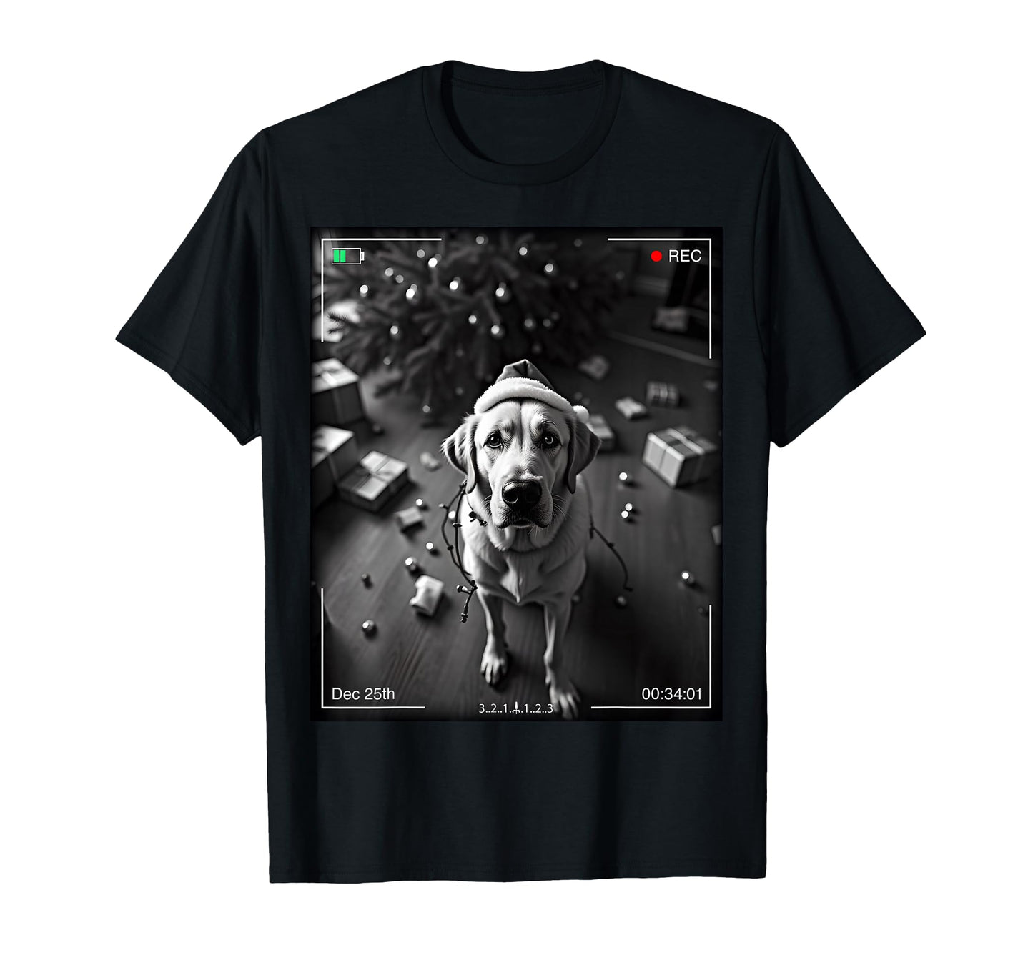 Christmas Labrador Retriever Caught On Camera T-Shirt