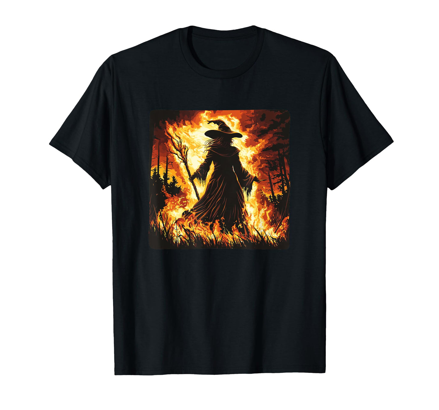 Mystical Fires and a Witch’s Magic on Walpurgis Night T-Shirt