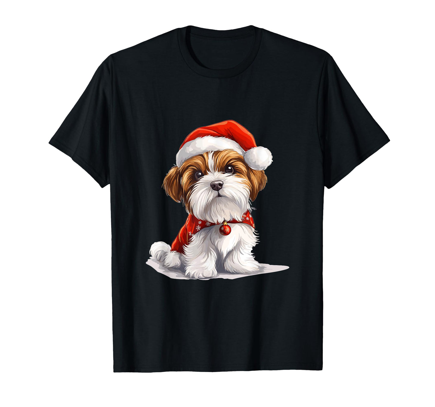 Cute Biewer Terrier Dog Christmas Merry X-mas Graphic T-Shirt