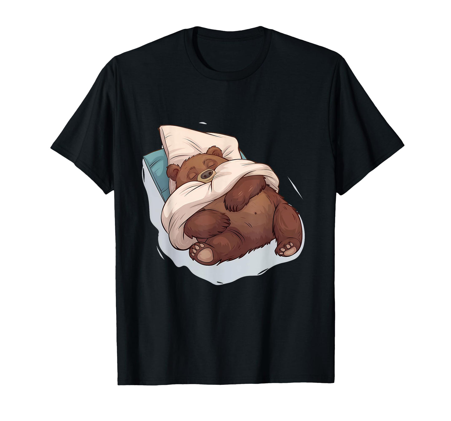 Bear Sleeping Cute Bear Sleeping Drawing Sleepy Animal T-Shirt