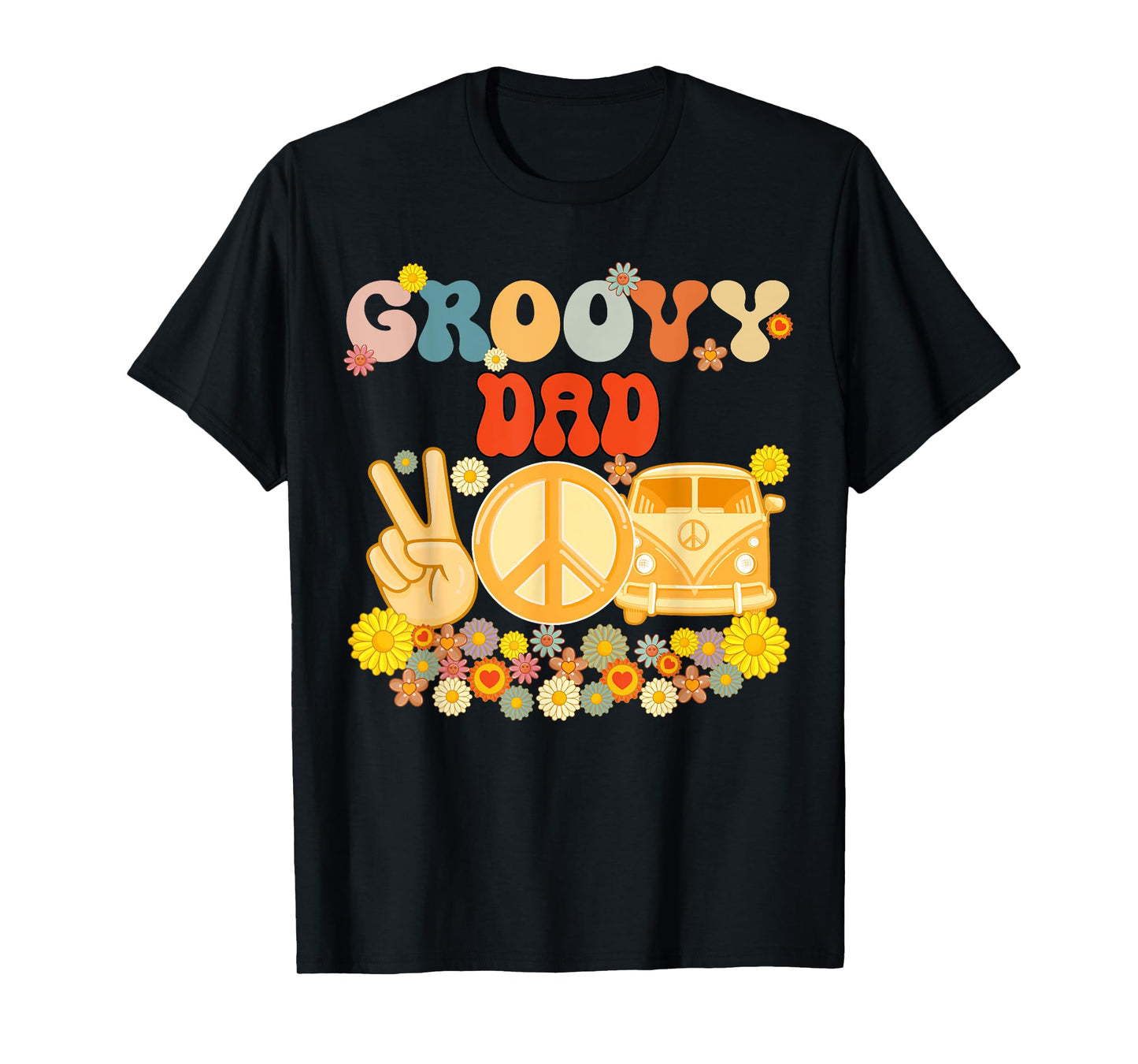 Groovy Dad Retro Matching Family Baby Shower Father's Day T-Shirt