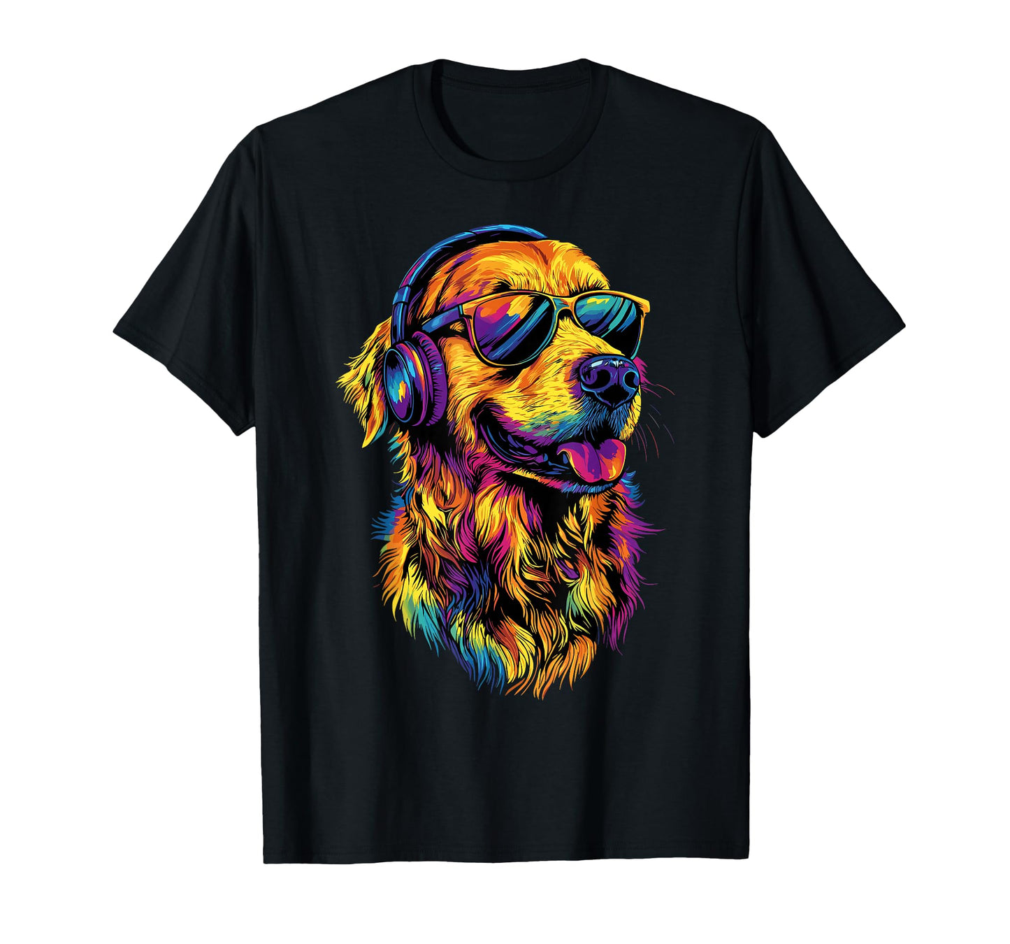 Golden Retriever Dog with Sunglasses I Love Golden Retriever T-Shirt