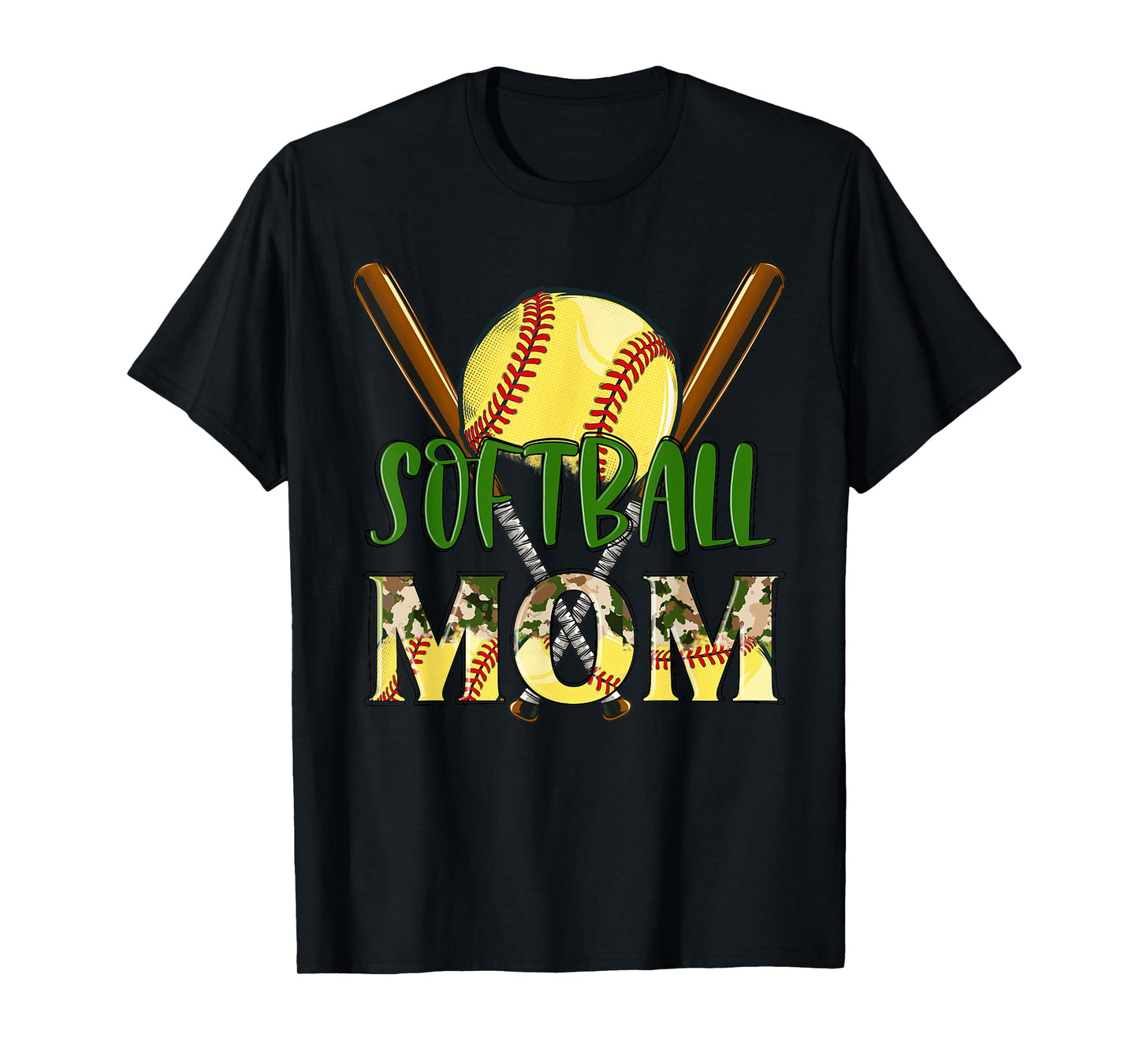 Softball Mom Proud Sports Mama Mothers Day Cheering Game Day T-Shirt
