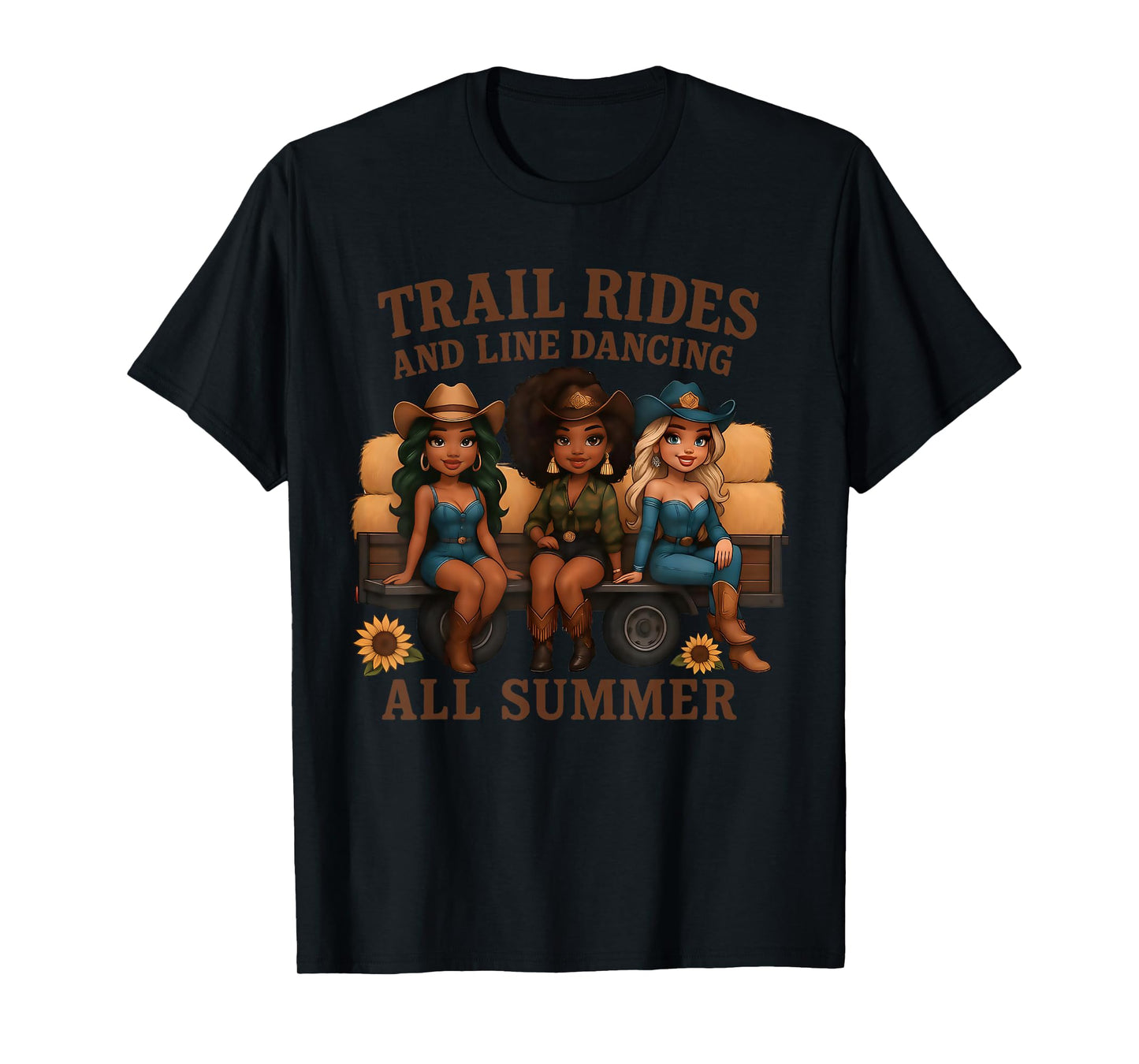 Trail Rides And Line Dancing All Summer Western Rodeo Party T-Shirt