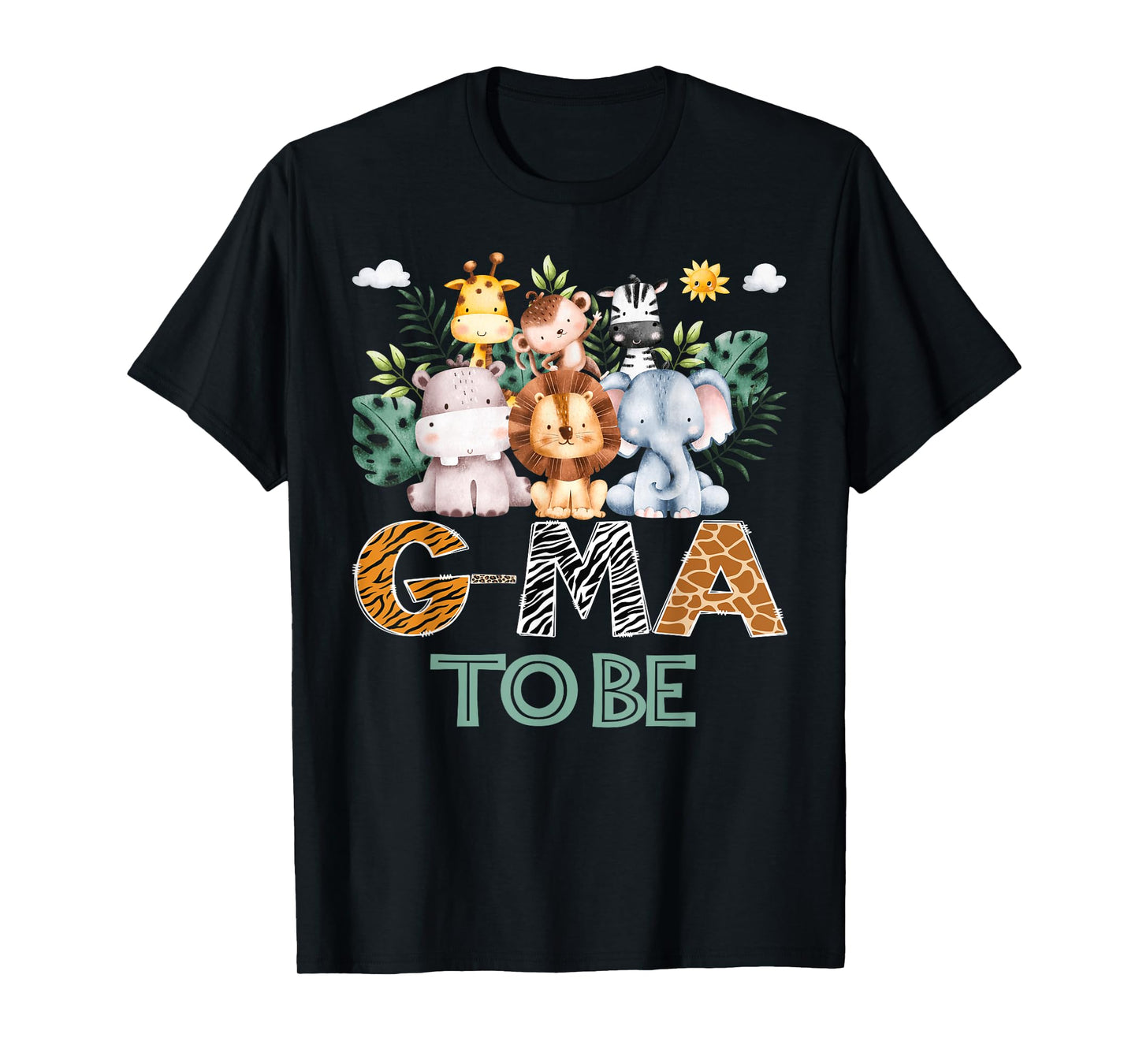 Soon To Be G-Ma Jungle Animal Safari Gender Reveal T-Shirt