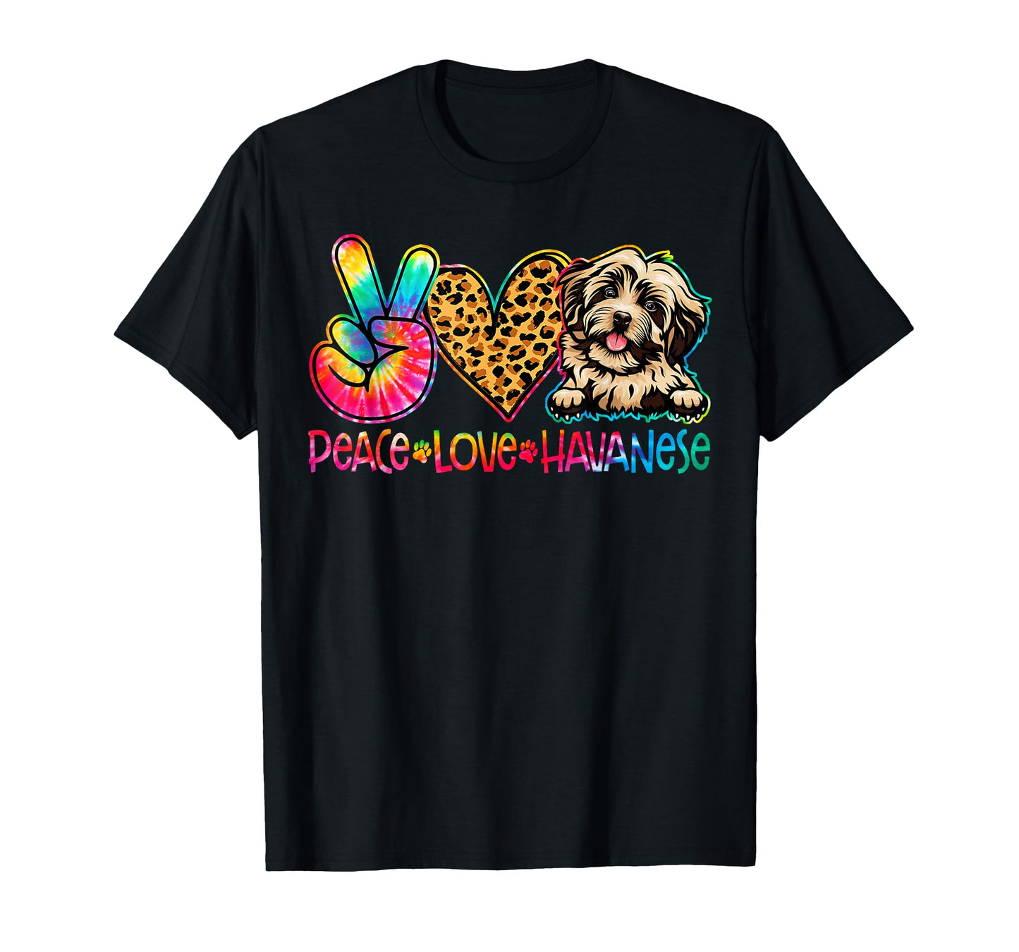 Peace Love Havanese Tie Dye Dog Lover T-Shirt