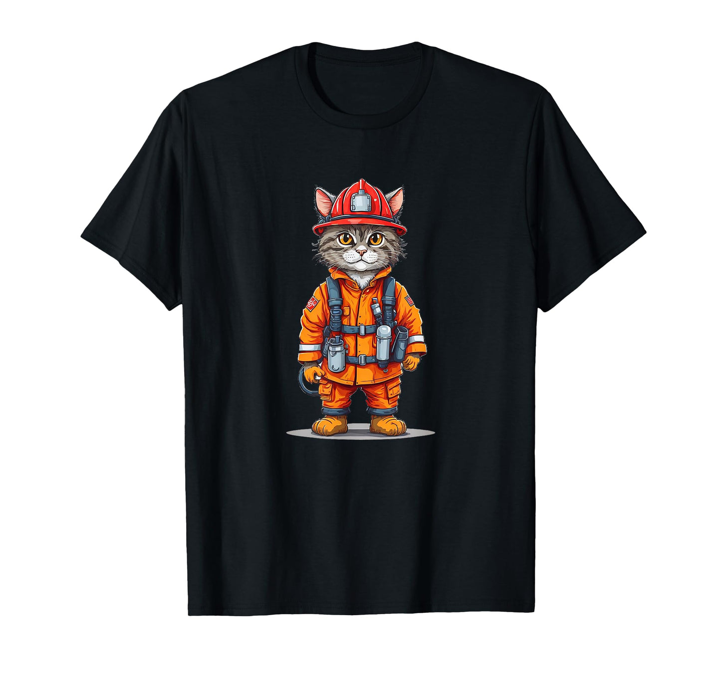 Fire Fighter Cat T-Shirt