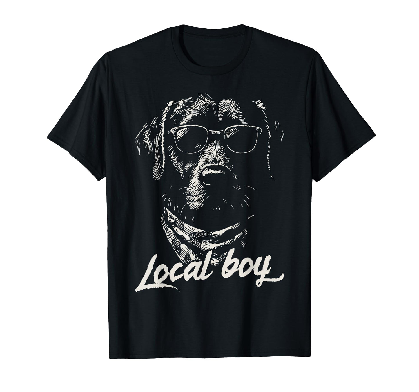Local Boy Black Lab Hunting Dog Marsh Scene Sunset Vintage T-Shirt