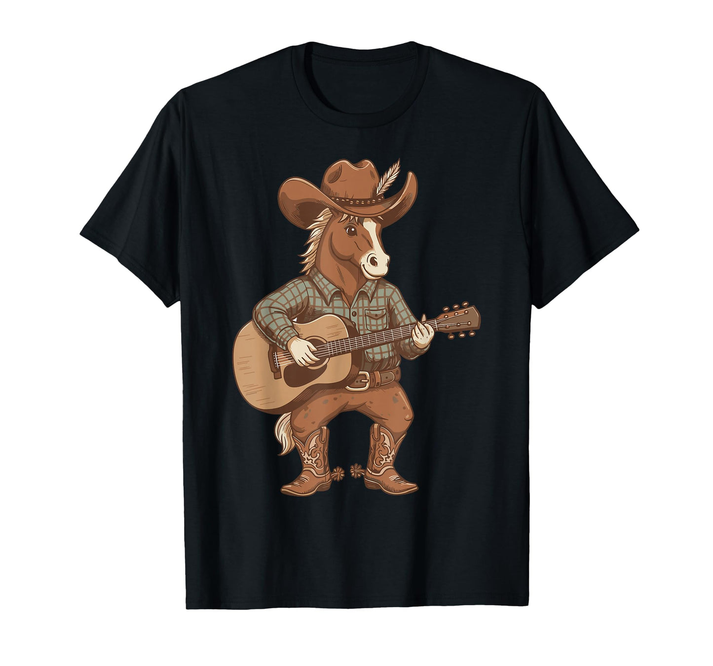 Boys Cowboy Horse Shirt Cowgirl Guitar Country Music Lover T-Shirt