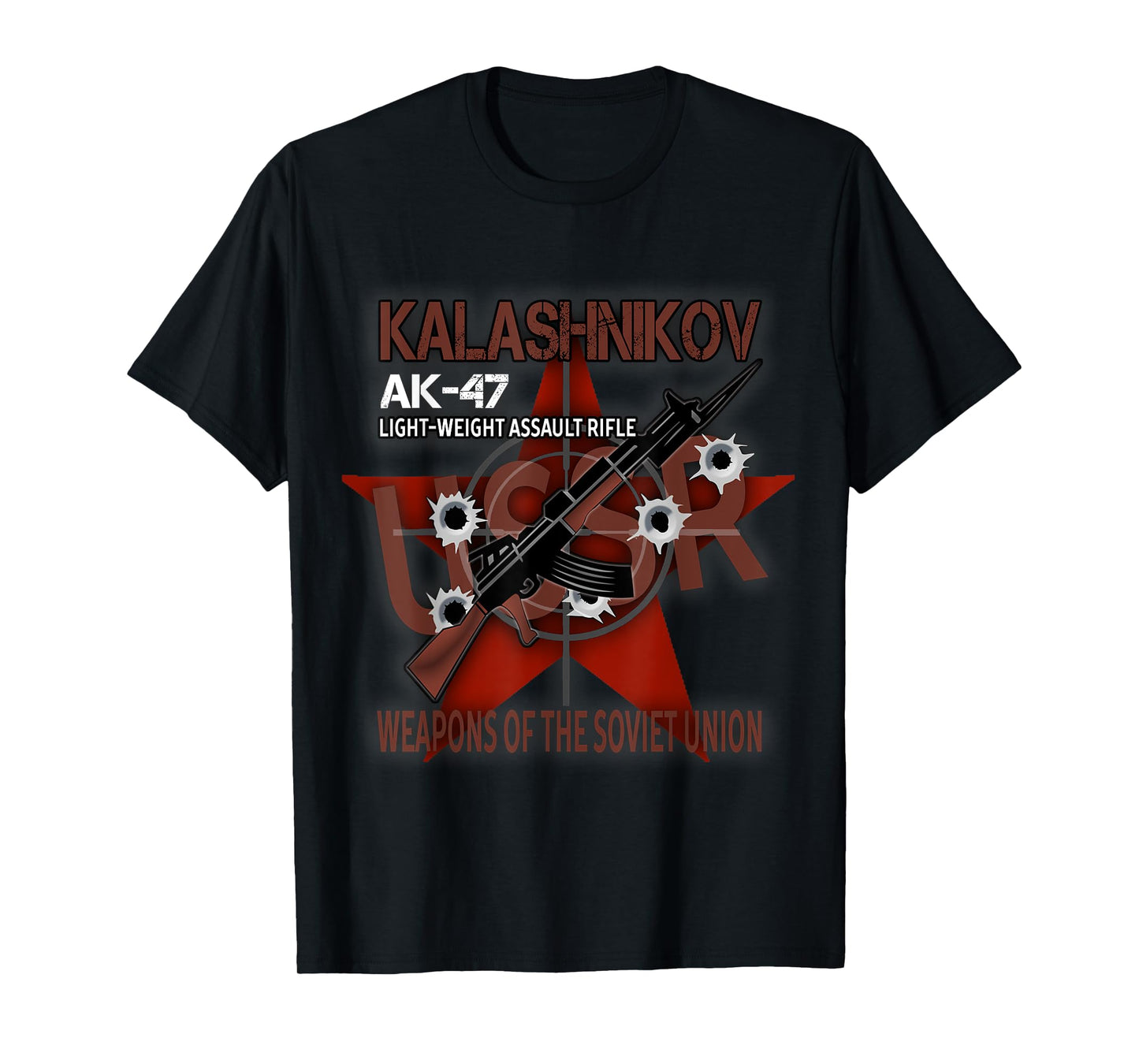 Soviet Kalashnikov AK-47 Vintage USSR Russian Rifle Gun CCCP T-Shirt