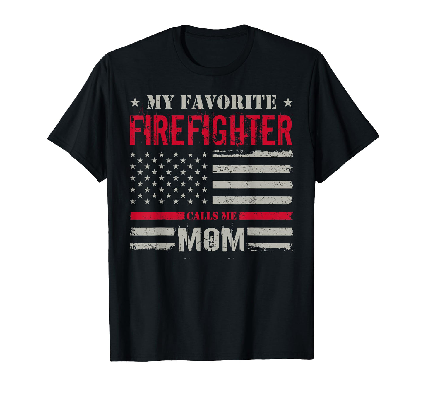 Firefighter Calls Me Mom Fire Truck Firemen Fire Rescuer T-Shirt