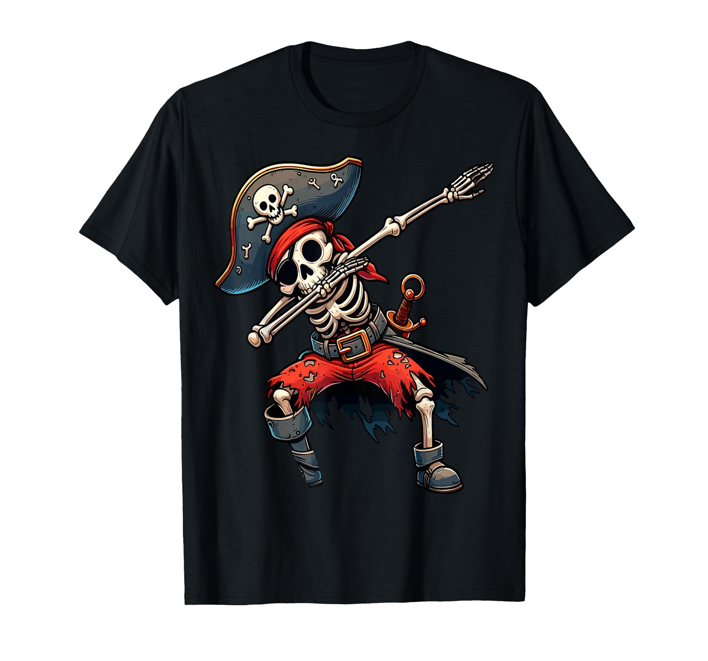Dabbing Skeleton Pirate Kids T-Shirt