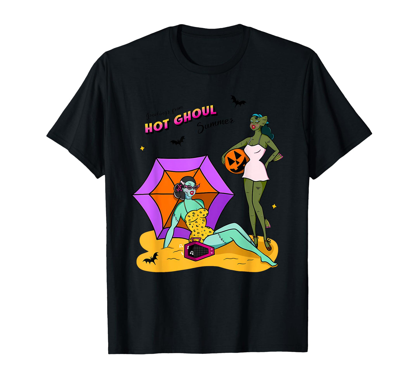 Quote Greetings from HOT GHOUL Summer Funny Halloween Design T-Shirt