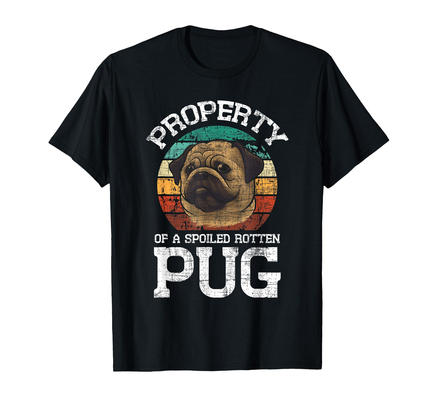 Property Of A Spoiled Rotten Pug - Retro Vintage Dog Owner Men Women T-Shirt