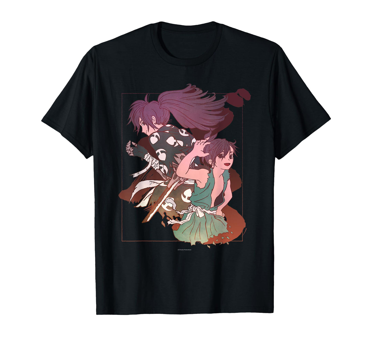 Tezuka Osamu World Dororo Anime T-Shirt, Women's, Black, Small, Short Sleeve, Classic Fit, Pull On, Round Collar, Modern Cartoon, Art, Birthday, Unique Graphic Design