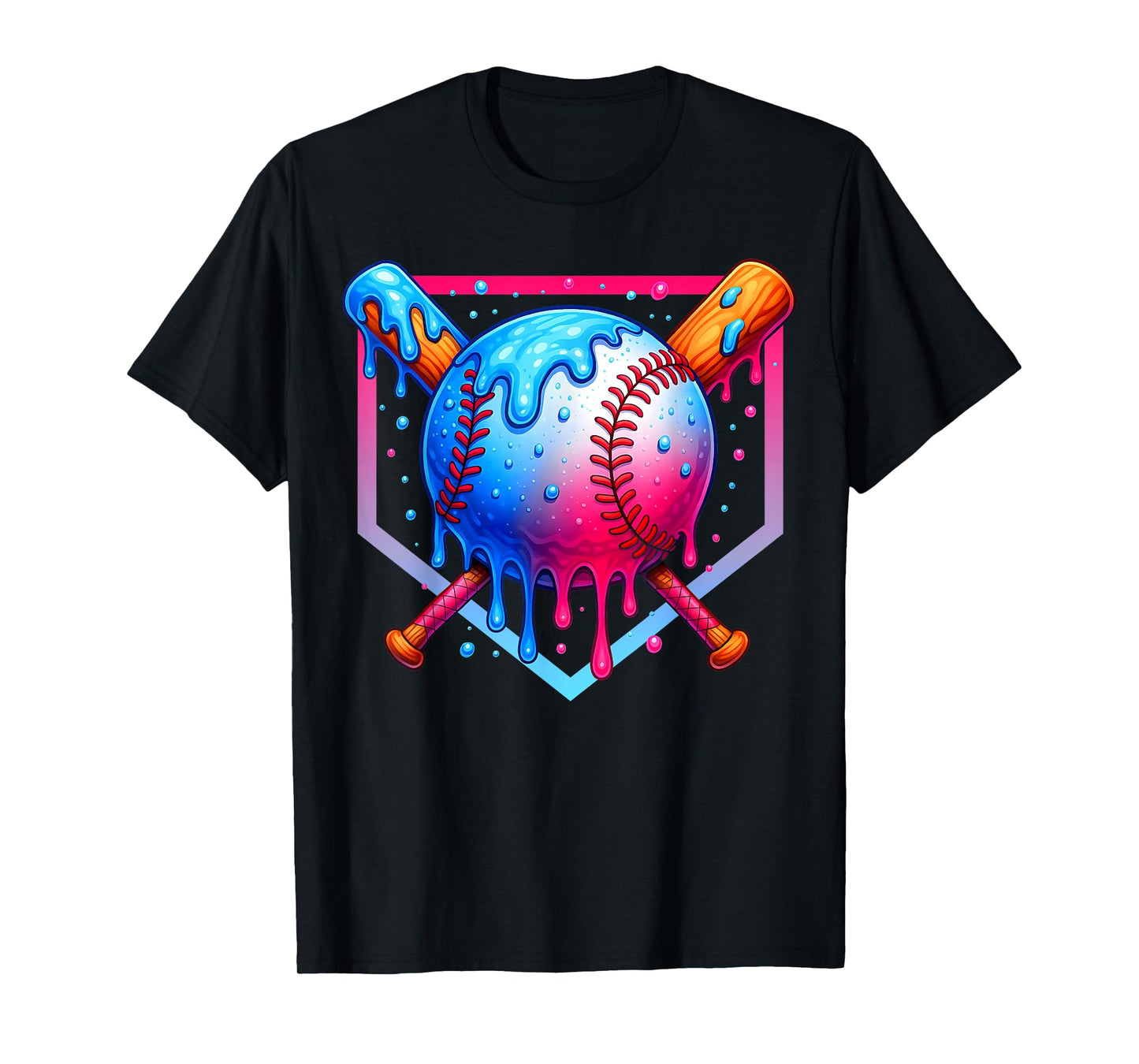 Baseball Drip Boys Home Plate Ice Cream Sport Players & Fans T-Shirt