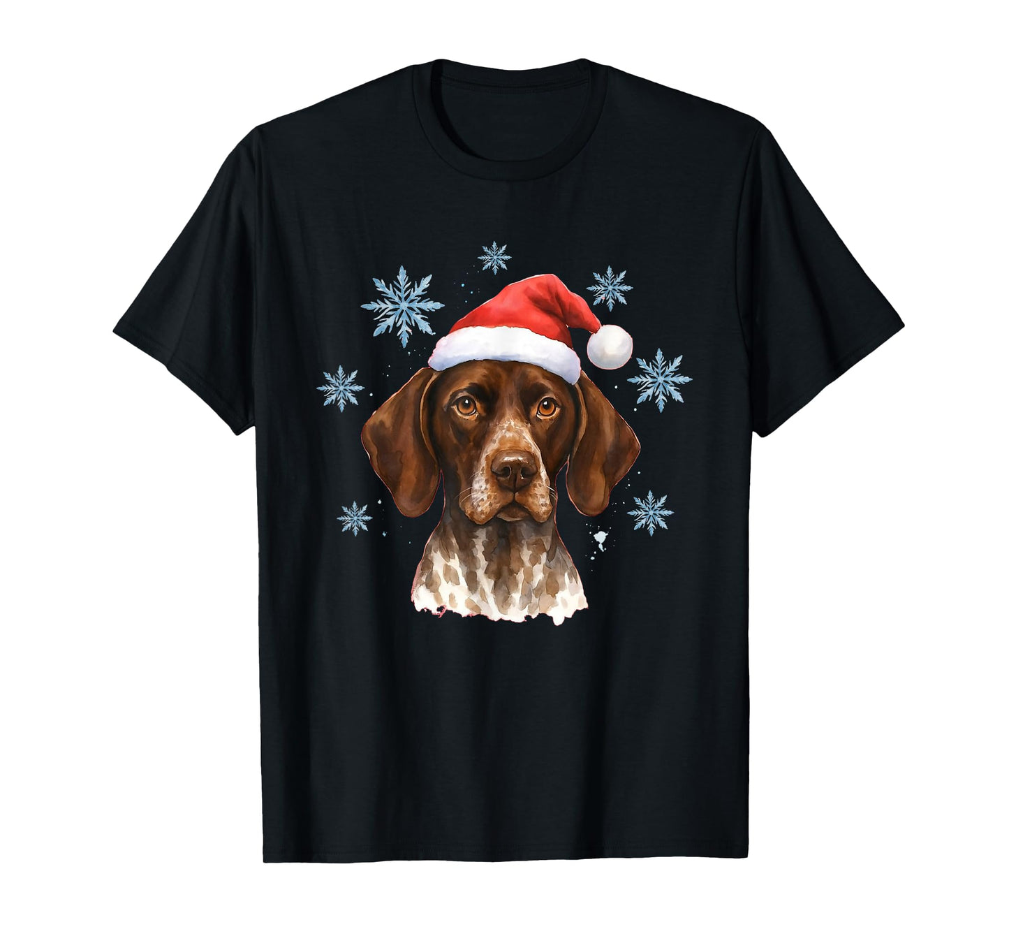 Santa German Shorthaired Pointer Christmas Winter GSP Dog T-Shirt