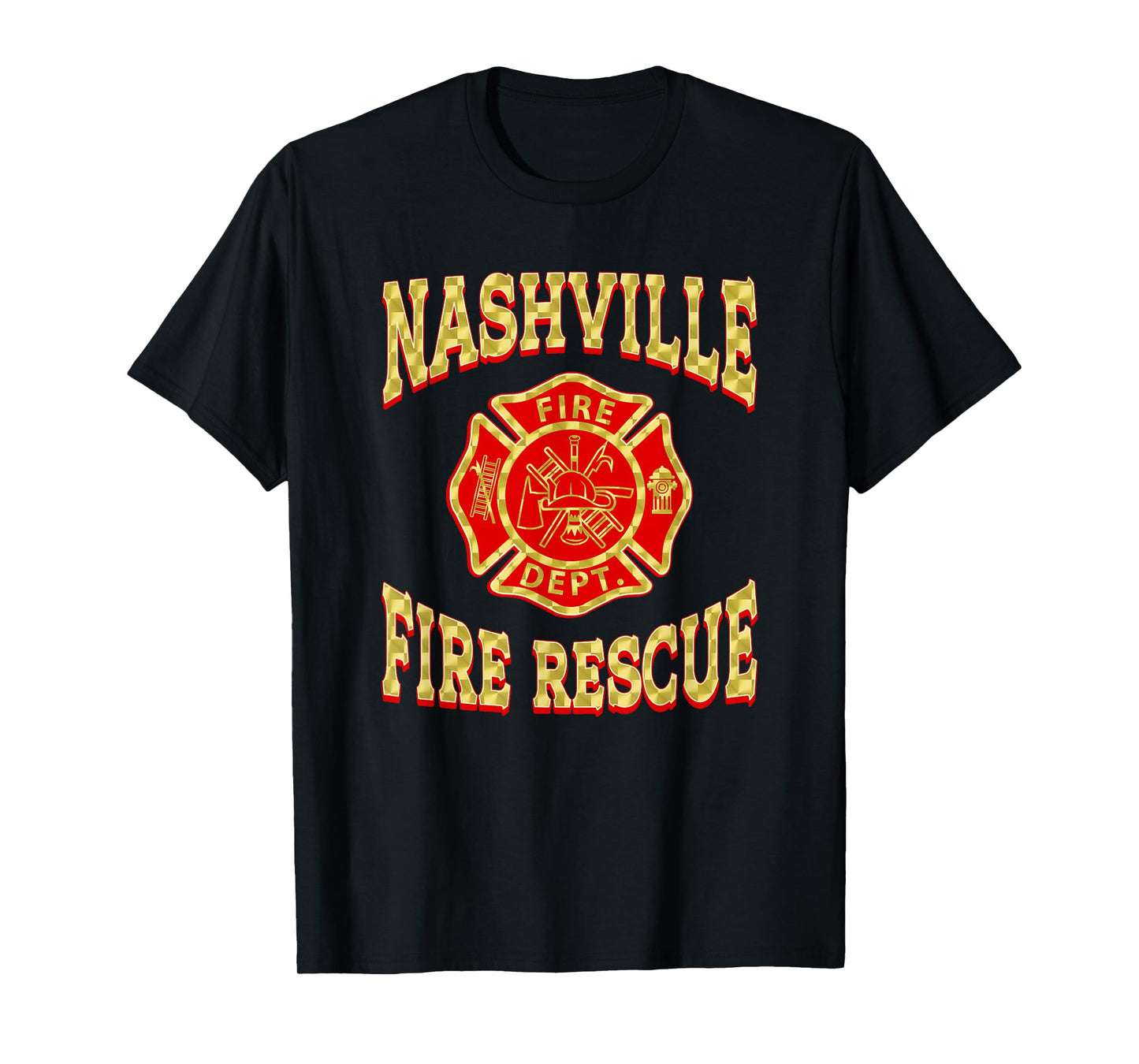 Retro Nashville Fire Department Flag Tennessee Firefighter T-Shirt